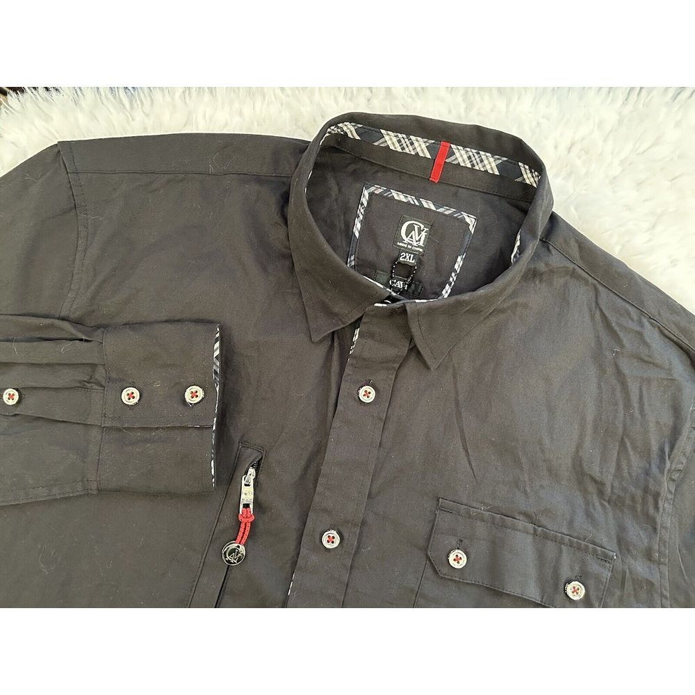 Cavi‎ Men's Button Down LS Shirt Cotton Black 2XL NWT Macys